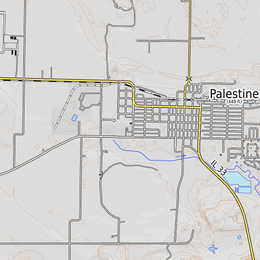 OpenTopoMap map of Palestine High School, IL