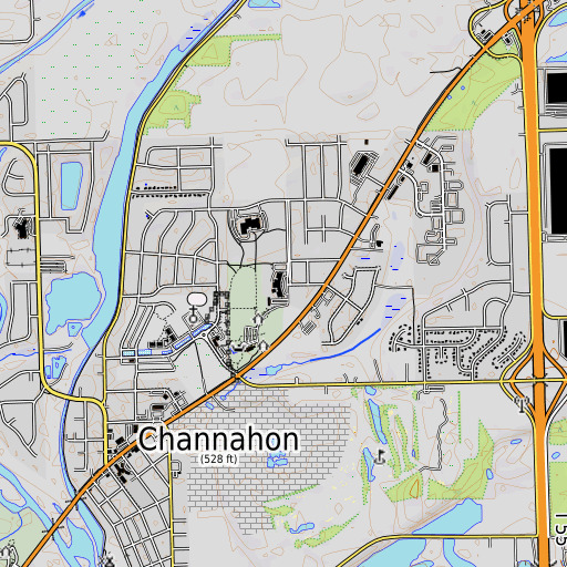 OpenTopoMap map of N B Galloway Elementary School, IL