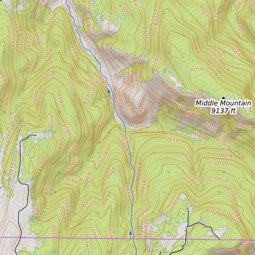 OpenTopoMap map of Bear Gulch, CO
