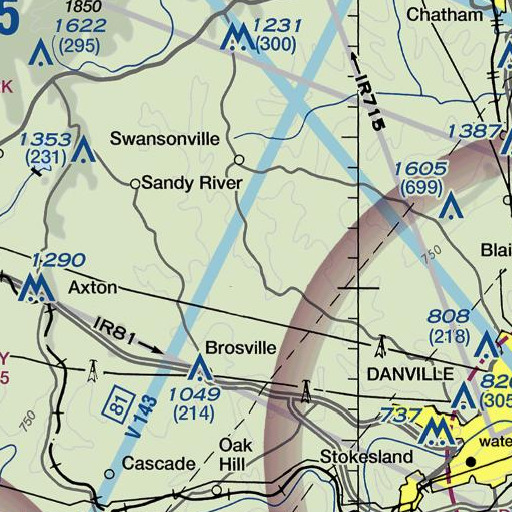 FAA VFR chart of Unity School (historical), VA