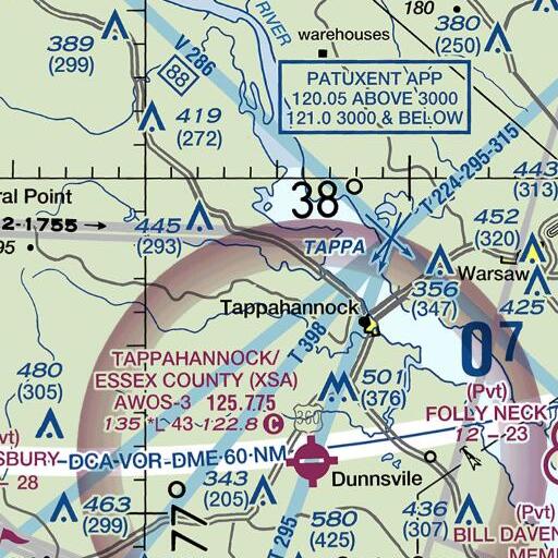 FAA VFR chart of Persimmon Tree Landing, VA