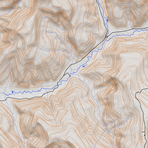 OpenTopoMap map of Bear Canyon, CO