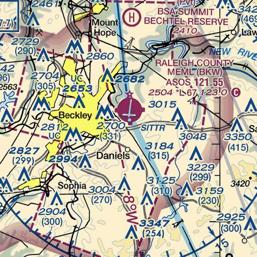 FAA VFR chart of Interchange 125, WV