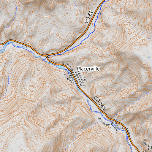 OpenTopoMap map of Grumwald Mine, CO