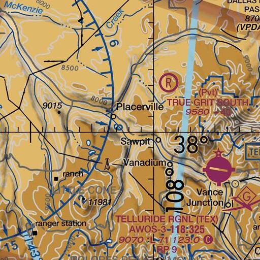 FAA VFR chart of Laen Mine, CO