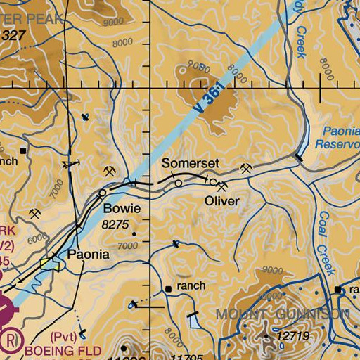 FAA VFR chart of Somerset Mine, CO