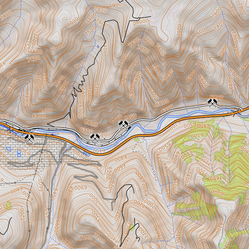 OpenTopoMap map of Axelson Mine, CO