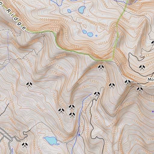 OpenTopoMap map of Micawber Mine, CO