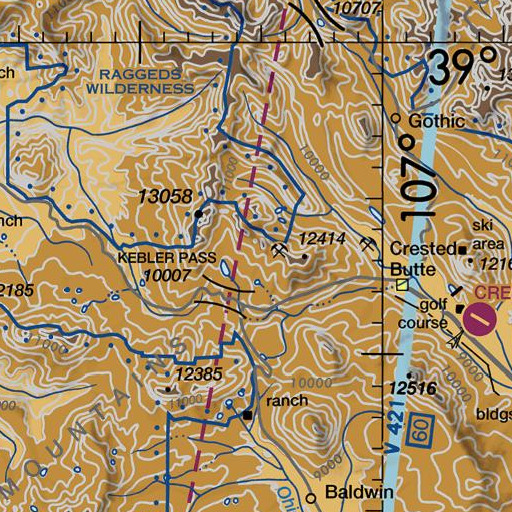 FAA VFR chart of Mountain Gem Mine, CO