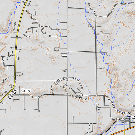 OpenTopoMap map of Hallenbeck Pit, CO