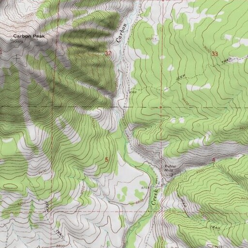 USGS 24K topo map of Spencer Mine, CO