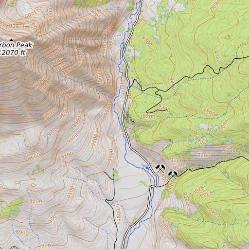 OpenTopoMap map of Spencer Mine, CO