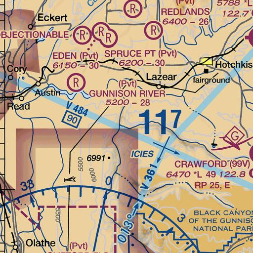 FAA VFR chart of Doty Mine, CO