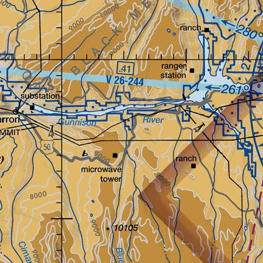 FAA VFR chart of Black Mesa Lode Mine, CO