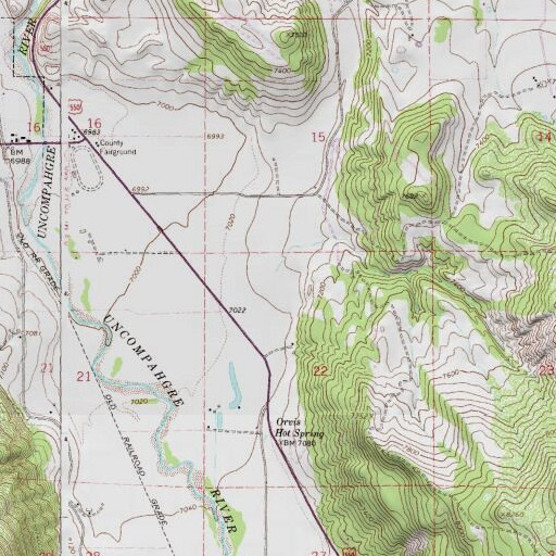 USGS 24K topo map of Fortuna Mine, CO