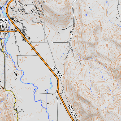 OpenTopoMap map of Fortuna Mine, CO
