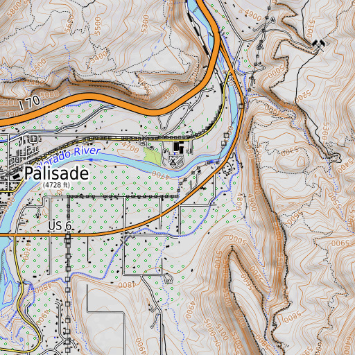 OpenTopoMap map of Watson Creek, CO