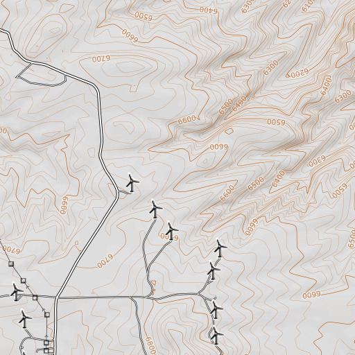 OpenTopoMap map of Jasper Mine, WY