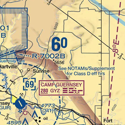 FAA VFR chart of Haystack Number Two Claim, WY