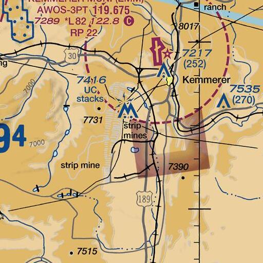 FAA VFR chart of Fitzpatrick Mine, WY