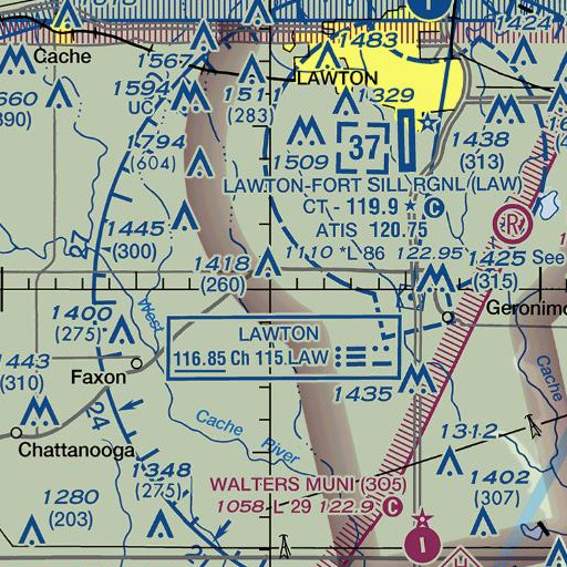 FAA VFR chart of Oknoname 031062 Dam, OK
