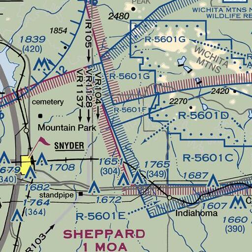 FAA VFR chart of Oknoname 031065 Dam, OK
