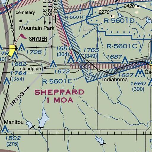 FAA VFR chart of Oknoname 031066 Dam, OK