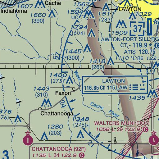 FAA VFR chart of Oknoname 031068 Dam, OK