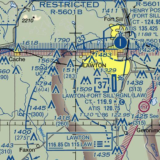 FAA VFR chart of Oknoname 031070 Dam, OK