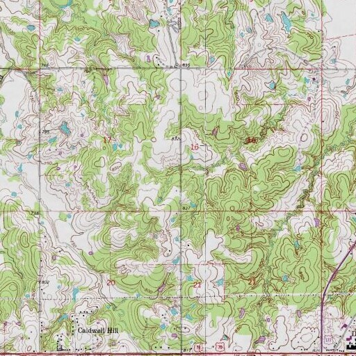 USGS 24K topo map of Moore Pond Dam, OK