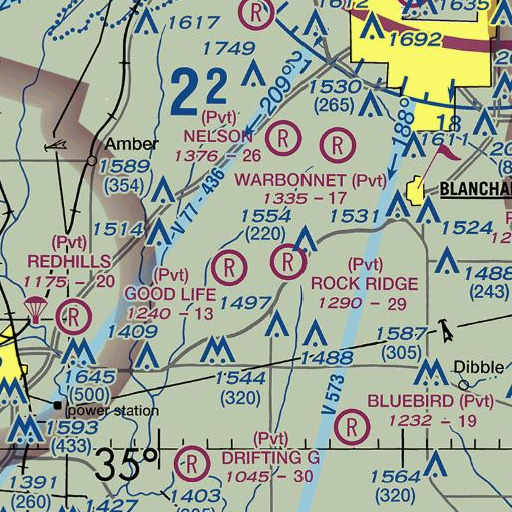 FAA VFR chart of Oknoname 051007 Dam, OK