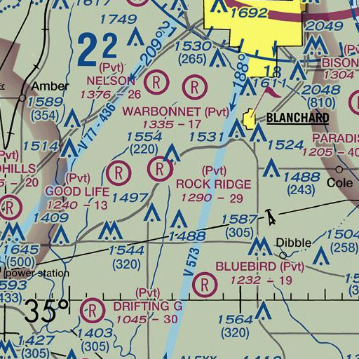 FAA VFR chart of Oknoname 051015 Dam, OK