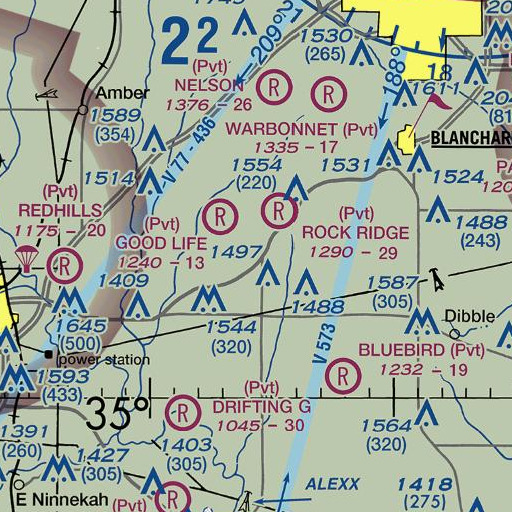 FAA VFR chart of Oknoname 051020 Dam, OK