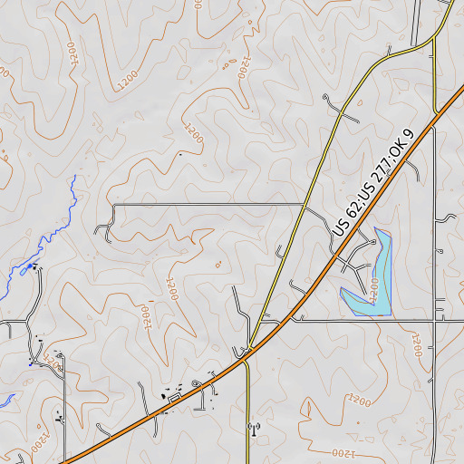 OpenTopoMap map of Oknoname 051020 Dam, OK