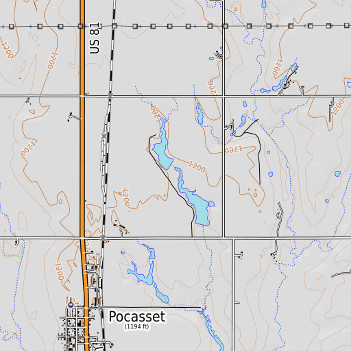 OpenTopoMap map of Oknoname 051023 Dam, OK