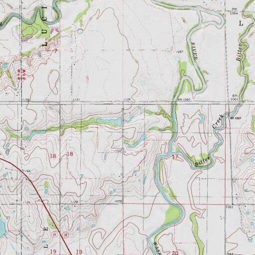 USGS 24K topo map of Oknoname 051027 Dam, OK