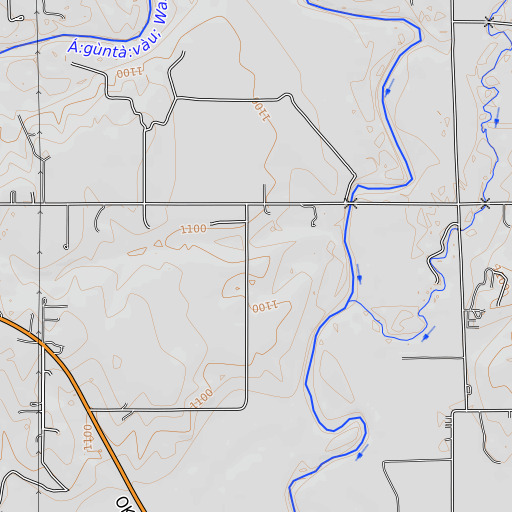 OpenTopoMap map of Oknoname 051027 Dam, OK