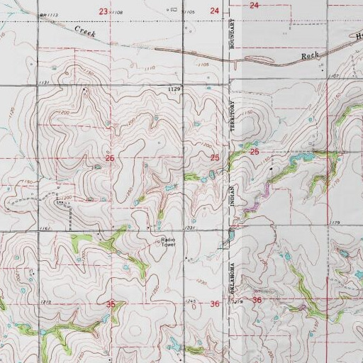 USGS 24K topo map of Oknoname 051032 Dam, OK