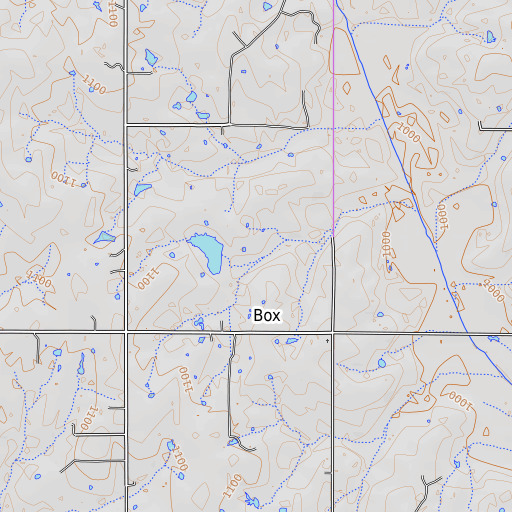 OpenTopoMap map of Spores Lake, OK