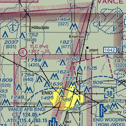 FAA VFR chart of Lake Hellums, OK