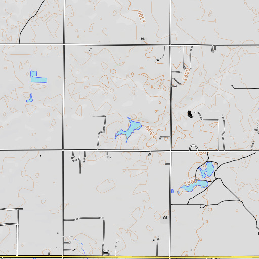 OpenTopoMap map of Lake Hellums, OK