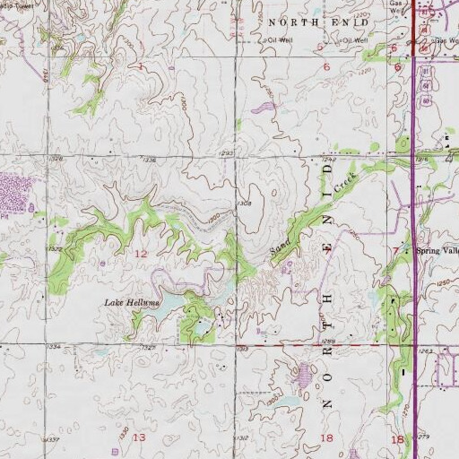 USGS 24K topo map of Oknoname 04709 Dam, OK