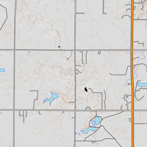 OpenTopoMap map of Oknoname 04709 Dam, OK