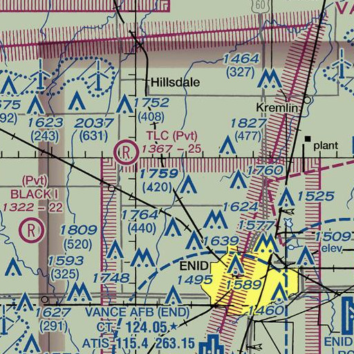 FAA VFR chart of Oknoname 04703 Dam, OK