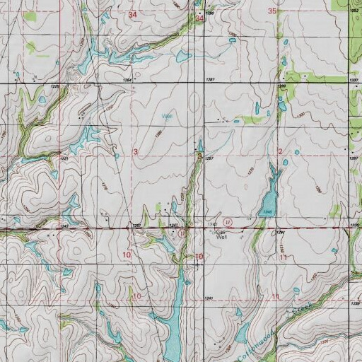 USGS 24K topo map of Cleuts White Dam, OK