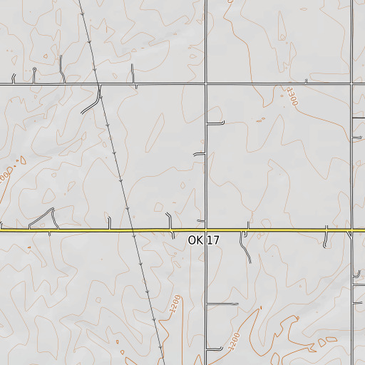 OpenTopoMap map of Cleuts White Dam, OK
