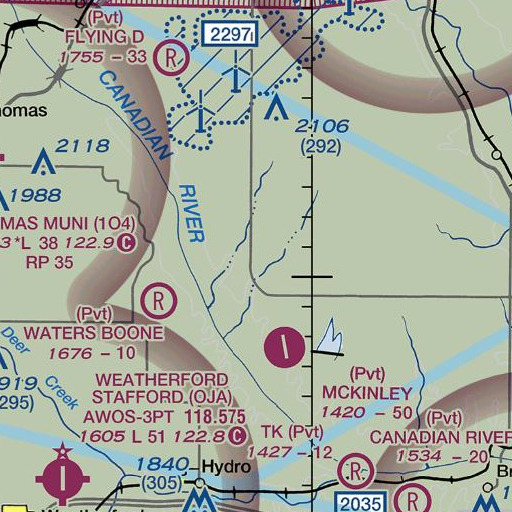 FAA VFR chart of Nelson Burns Dam, OK