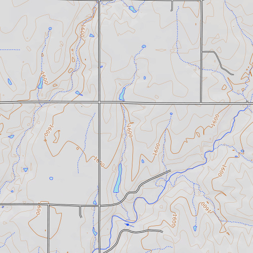 OpenTopoMap map of Nelson Burns Dam, OK