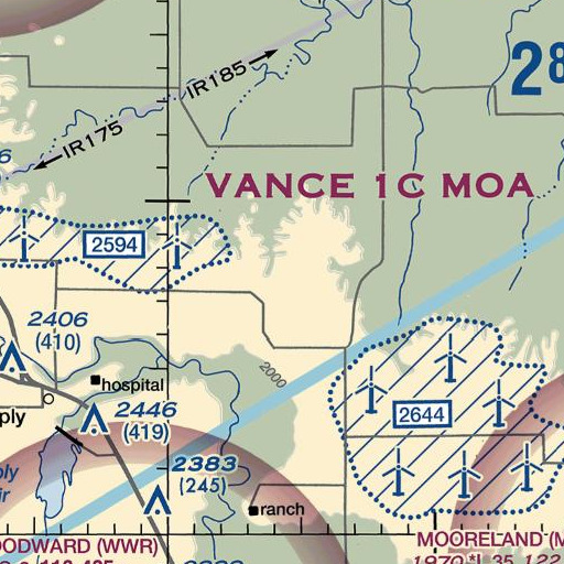 FAA VFR chart of Deweese Gp17 Dam, OK