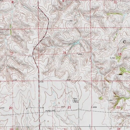 USGS 24K topo map of Kinney 5 Dam, OK